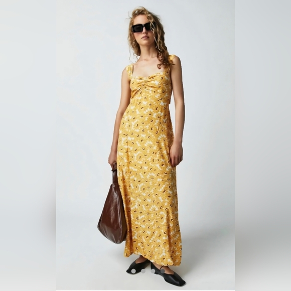 Free People Rosalee Sunflower Ruffle Maxi Dress XS NWT - Picture 14 of 16